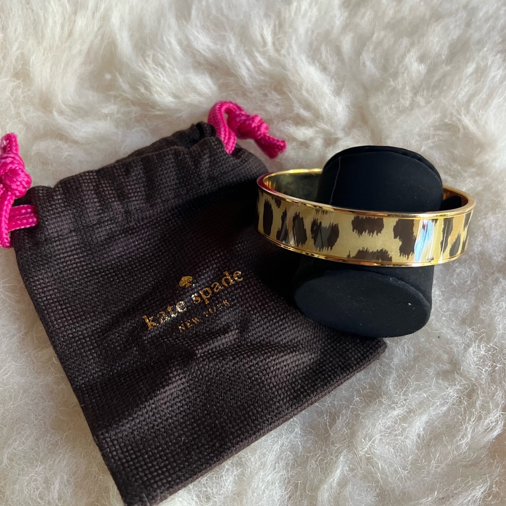 Kate Spade Leopard Print Enamel Bangle Bracelet